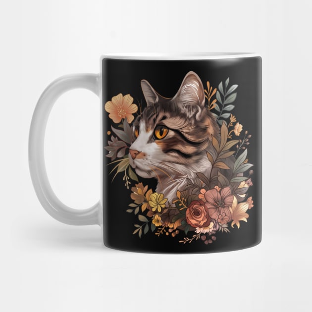 Cat with Flowers Design by Mary_Momerwids